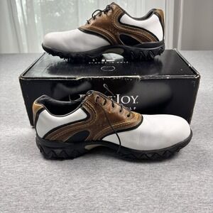 FootJoy Contour Series Golf Shoe 54024 Men's Sz 8.5M Black/Brown Leather Spiked